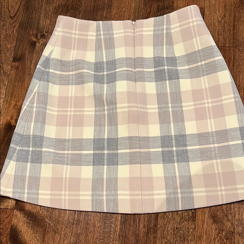 Wilfred Plaid A-Line Skirt in beige and Gray